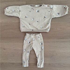 Cotton flowers matching sweater set
